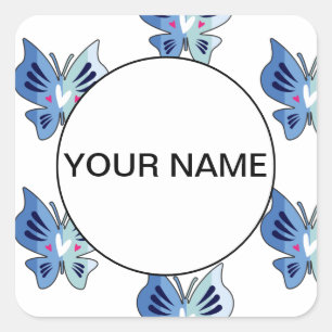 Mooie Blauwe Vlinders Vierkante Sticker