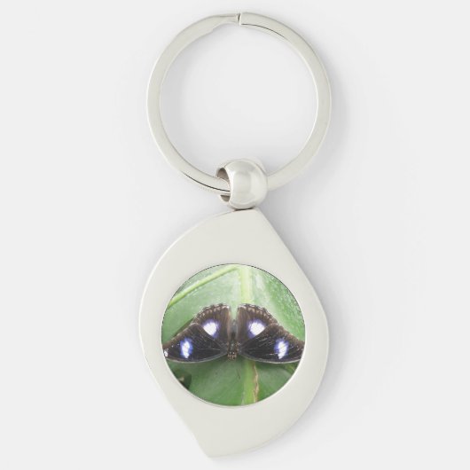 Mooie blauwe vlinderSleutelhanger Sleutelhanger (Voorkant)
