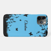 Mooie blauwe vlindertuin op maat Case-Mate iPhone case (Achterkant (horizontaal))