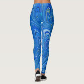 Mooie Blauwe Vloeibare Marmeren Leggings (Achterkant)