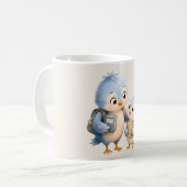 Mooie blauwe vogel accent koffiemok (Voorkant links)