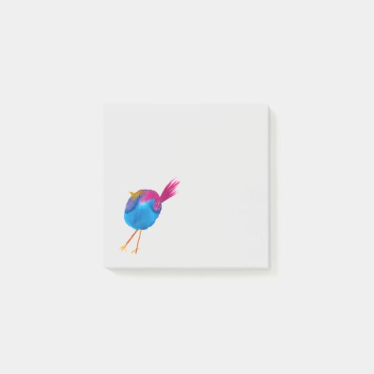 Mooie blauwe vogel aquarel post-it® notes (Voorkant)