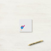 Mooie blauwe vogel aquarel post-it® notes (Op bureau)