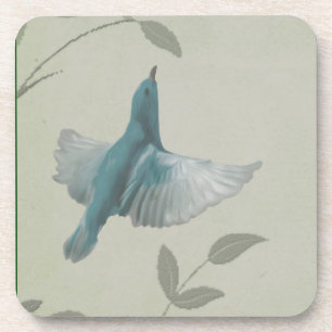 Mooie blauwe vogel bier onderzetter