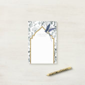 Mooie Blauwe Vogel Botanische Custom Post-it® Notes (Op bureau)