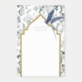 Mooie Blauwe Vogel Botanische Custom Post-it® Notes (Voorkant)