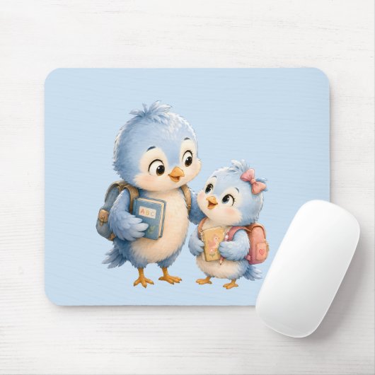 Mooie Blauwe Vogel Broer Bureaumuis Mat Muismat (Met muis)