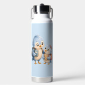 Mooie Blauwe Vogel Broer RVS Waterfles (Voorkant)