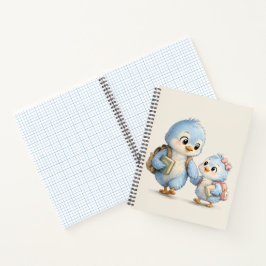 Mooie Blauwe Vogel Broer Zus Schrijf Notitieboek
