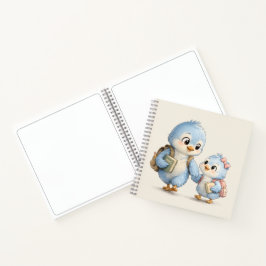Mooie Blauwe Vogel Broers en Zusters Spiraal Noteb Notitieboek