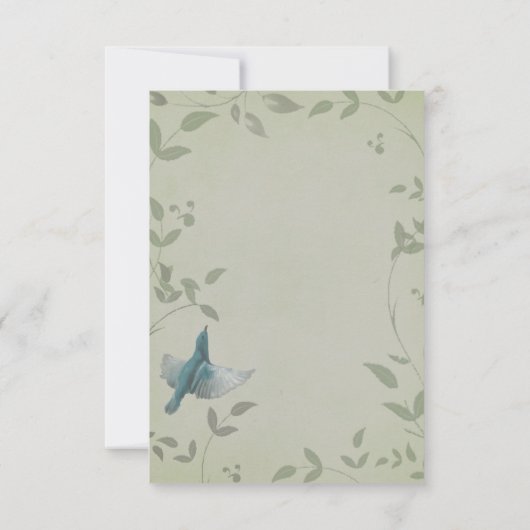 Mooie blauwe vogel Dank je wel Bedankkaart (Achterkant)