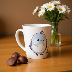 Mooie blauwe vogel -dier - Adoreerbaar pastel Latte Mok