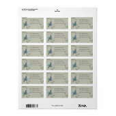 Mooie blauwe vogel etiket (Full Sheet)
