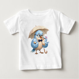 Mooie Blauwe Vogel Familie Papa Peuter T-Shirt