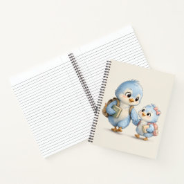 Mooie Blauwe Vogel Herinneringen Foto Notitieboek