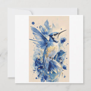mooie blauwe vogel kaart