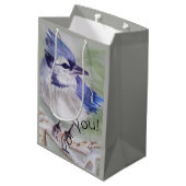 Mooie blauwe vogel medium cadeauzakje (Achterkant Gekanteld)