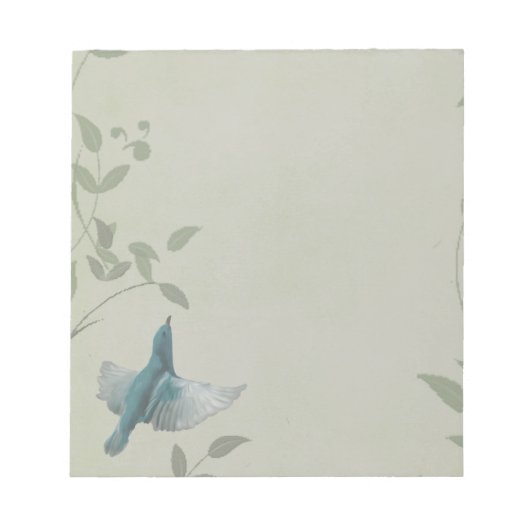 Mooie blauwe vogel notitieblok (Voorkant)