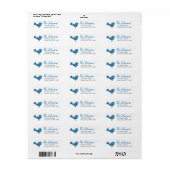 Mooie blauwe vogel retouradreslabels etiket (Full Sheet)
