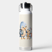 Mooie Blauwe Vogel RVS Waterfles (Voorkant)