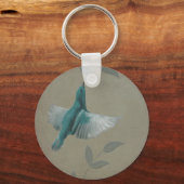 Mooie blauwe vogel sleutelhanger (Voorkant)