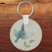 Mooie blauwe vogel sleutelhanger (Voorkant)