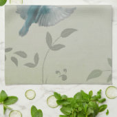 Mooie blauwe vogel theedoek (Gevouwen)