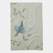 Mooie blauwe vogel theedoek (Verticaal)