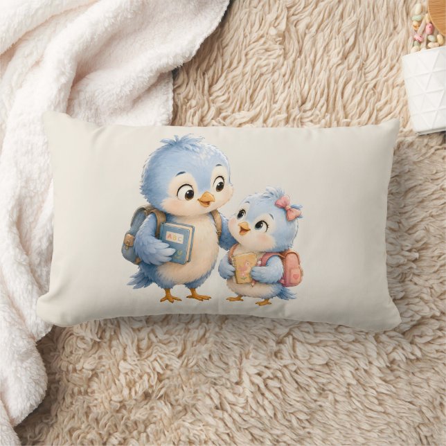 Mooie Blauwe Vogel Worp Kussen Decoratie (Deken)