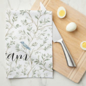 Mooie Blauwe Vogels Dromen Theedoek (Quarter Fold)