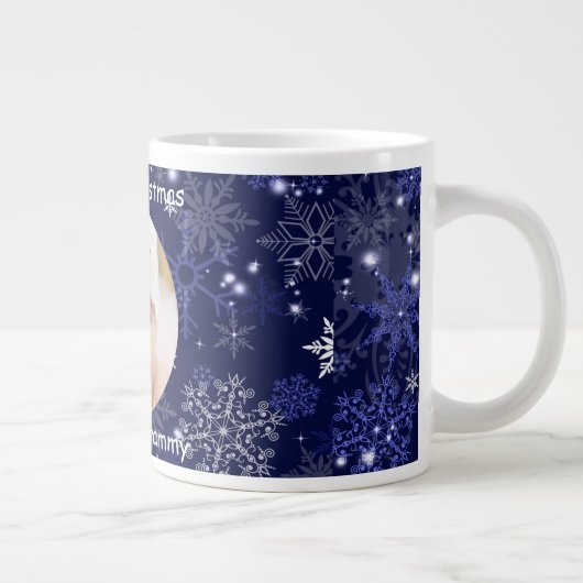 Mooie Blauwe, Vrolijk Kerstfeest, Sneeuwvlokken, F Grote Koffiekop (Rechts)