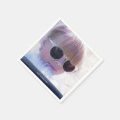 Mooie blauwe vrolijke kerst papier servetten (Hoek)