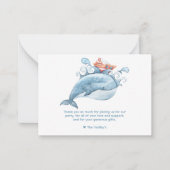 Mooie Blauwe Walvis Bedankkaart Notitiekaartje (Voorkant)