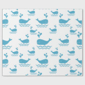 Mooie Blauwe Walvis Naadloos Oceaanpatroon (1) Cadeaupapier (Vlak)