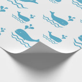 Mooie Blauwe Walvis Naadloos Oceaanpatroon (1) Cadeaupapier (Hoek)
