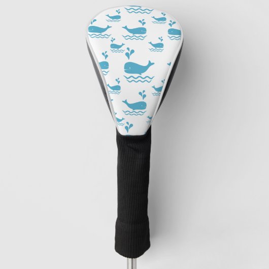 Mooie Blauwe Walvis Naadloos Oceaanpatroon (1) Golfheadcover (Voorkant)