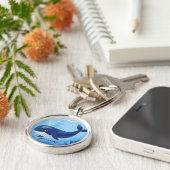 Mooie Blauwe Walvis Sleutelhanger (Zijkant)