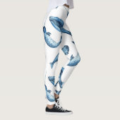 Mooie blauwe walvissen en Narwhals | Leggings (Rechts)