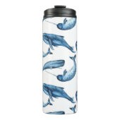 Mooie blauwe walvissen en Narwhals Thermal Tumbler Thermosbeker (Voorkant)