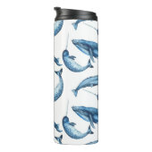 Mooie blauwe walvissen en Narwhals Thermal Tumbler Thermosbeker (Geroteerd rechts)