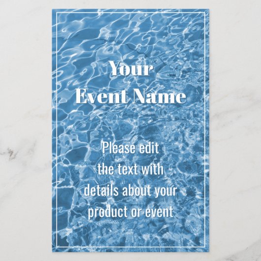Mooie blauwe water flyer (Voorkant)