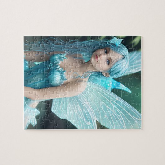 Mooie Blauwe Waterfee Legpuzzel (Horizontaal)