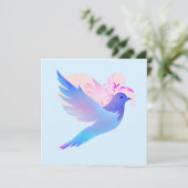 Mooie blauwe Waterverf dove Feestdagenkaart (Staand voorkant)