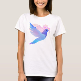 Mooie blauwe Waterverf dove T-shirt