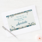 Mooie blauwe Waterverf Floral Handmade Soap Rechthoekige Sticker (Envelop)