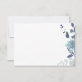 Mooie blauwe Waterverf Floral Wedding RSVP Kaartje (Achterkant)