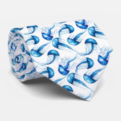Mooie blauwe Waterverf kwallen | Necktie Stropdas (Opgerold)