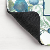 Mooie blauwe Waterverf met Initiaal Muismat (Hoek)