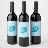 Mooie blauwe wijnfles label wijn etiket (Flessen)