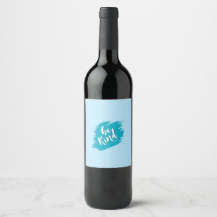 Mooie blauwe wijnfles label wijn etiket